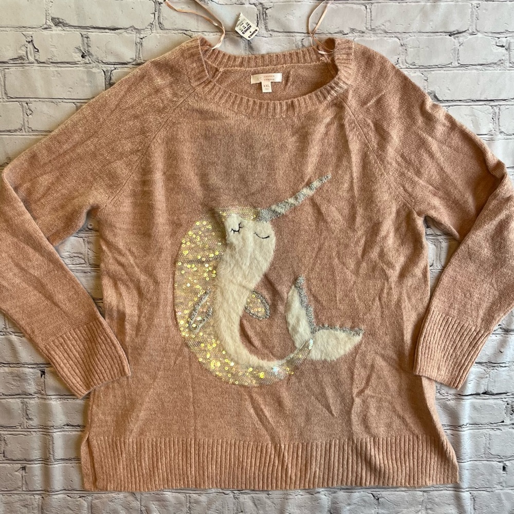 OBO Last Day Sending to ThredUp LC Lauren Conrad ADORBS Narwahl Sparkle Sweater